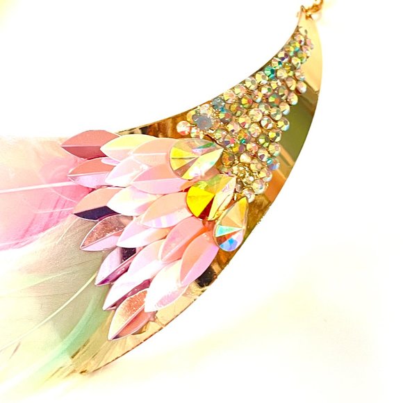 Gold Plated Choker Necklace with Crystals and Rhinestones by Patricia Adelson - Picture 4 of 5